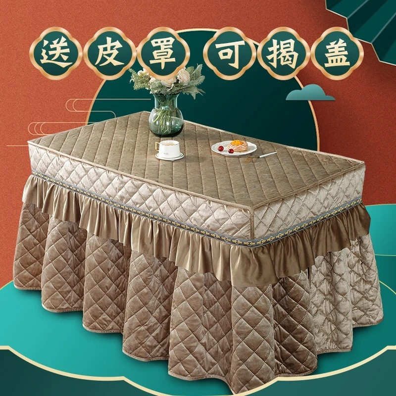 烤火桌子罩套烤火罩烤火炉方桌长方形取暖电烤桌布加绒加厚被电炉