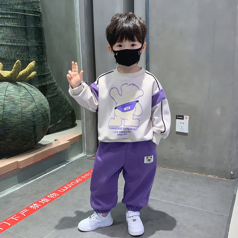 男童春秋套装洋气儿童春装男孩2025新款时髦帅气衣服痞帅男小童装