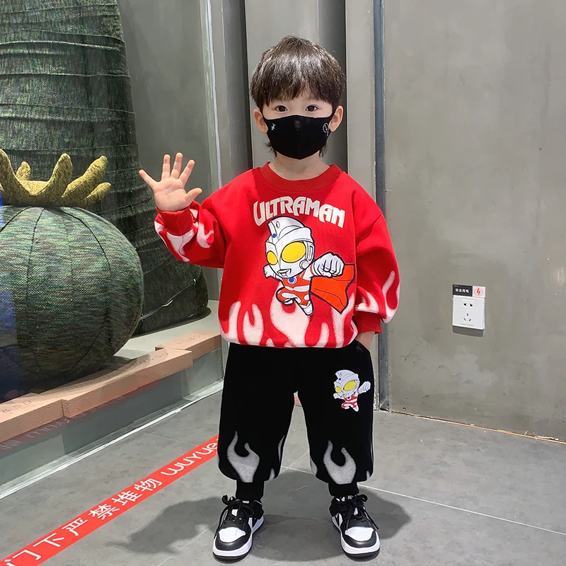 奥特曼卫衣男童秋装套装2025新款儿童春秋衣服痞帅气时髦男孩休闲