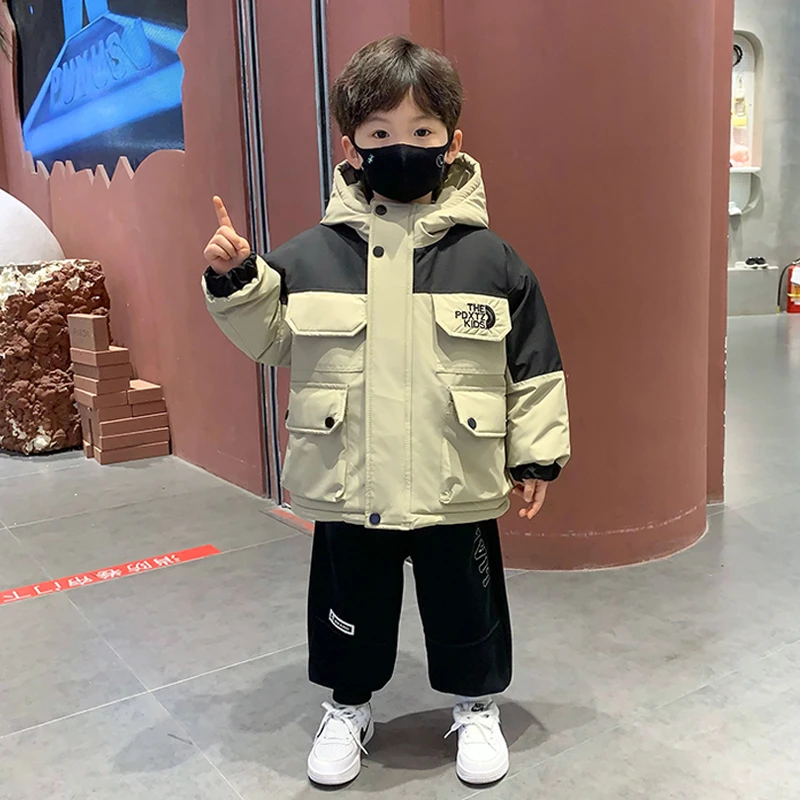 男童棉服儿童秋冬加绒加厚派克服外套2025新款洋气小宝宝冬季棉衣