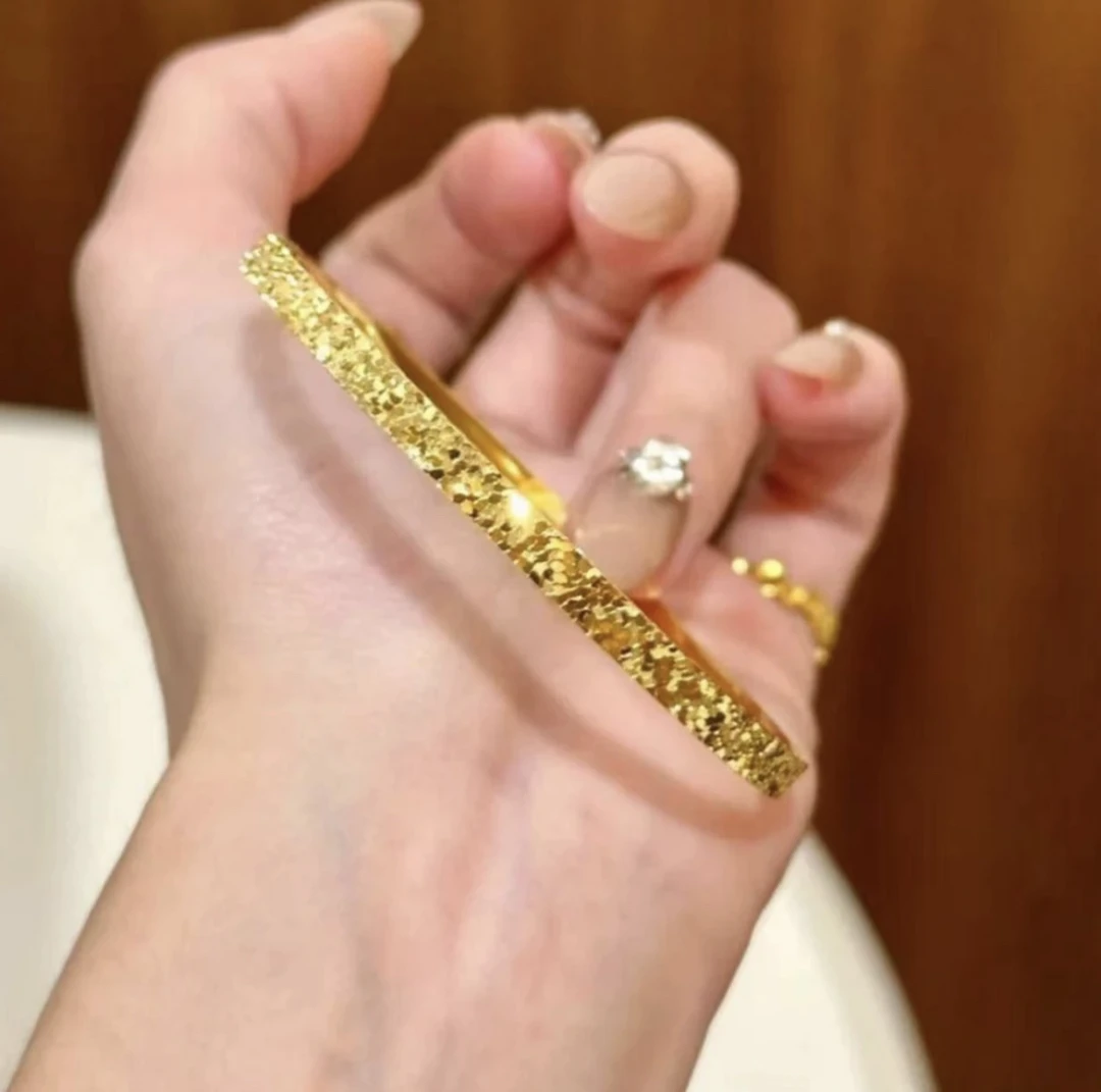 铜合金手镯 008爆闪碎碎冰手镯女  轻奢高级CNC工艺碎碎冰手镯