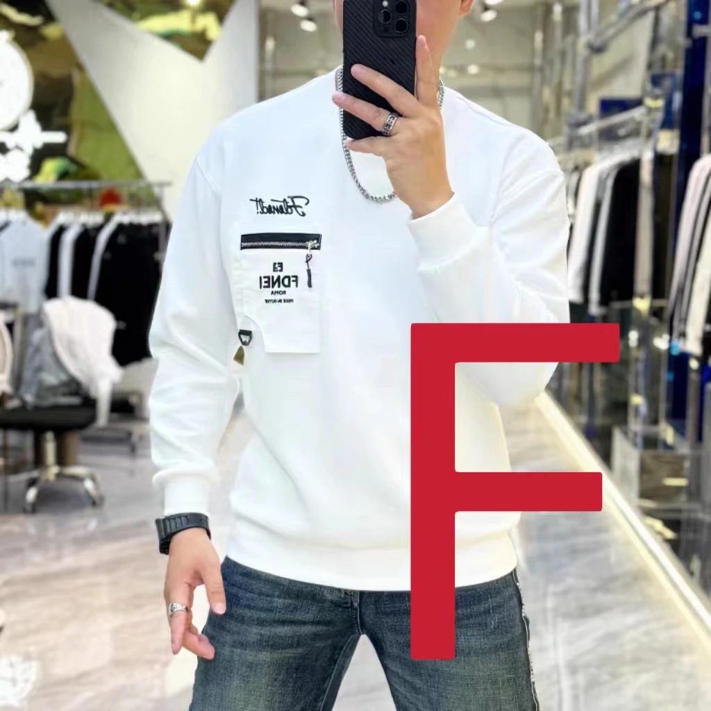 秋冬新款潮流百搭时尚打底卫衣休闲网红圆领长袖T恤男F