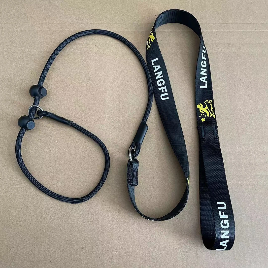 训犬窒息绳多功能一体防爆冲激发带训犬随行绳子细P链小型遛狗p绳