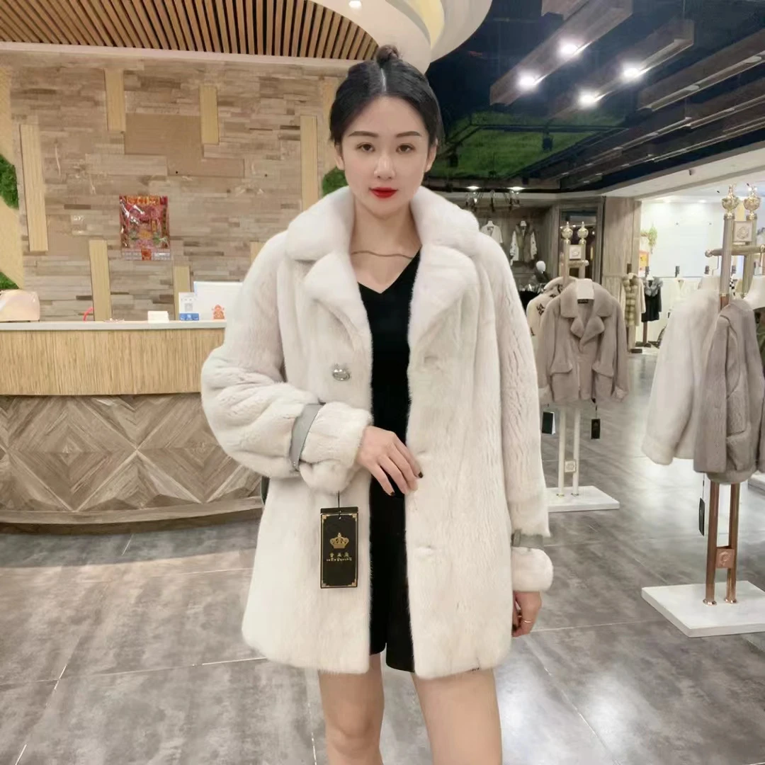 盛亚雪西服领风衣款中长女款外套