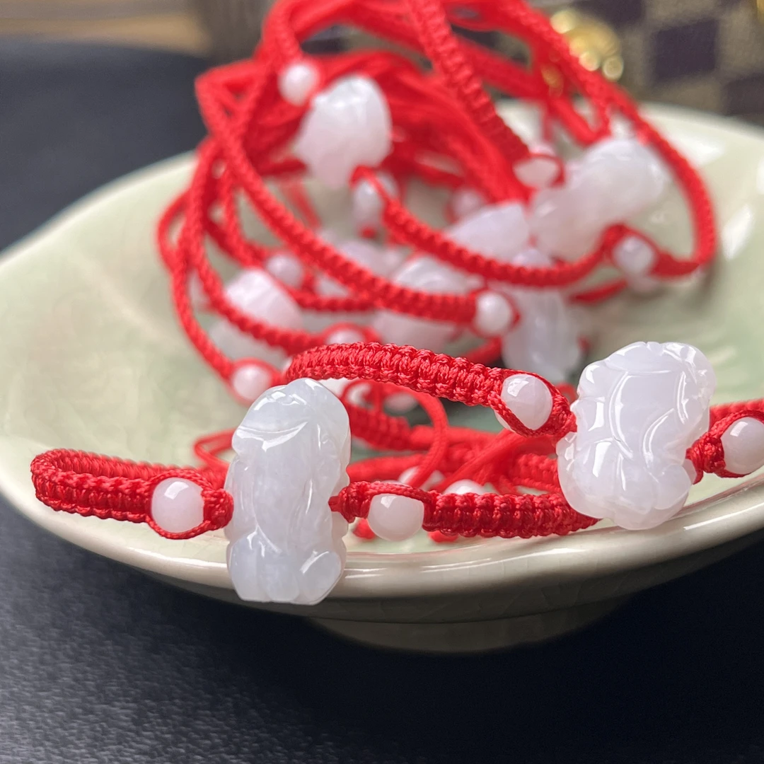 天然翡翠冰底貔貅手绳可调节男女款 @多样性发  只发一条