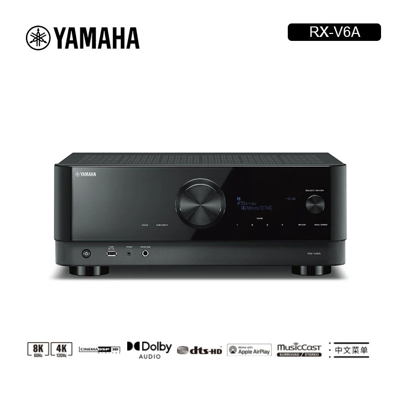 Yamaha雅马哈RXV6A功放机家用8K影院72声道大功率功率解码器