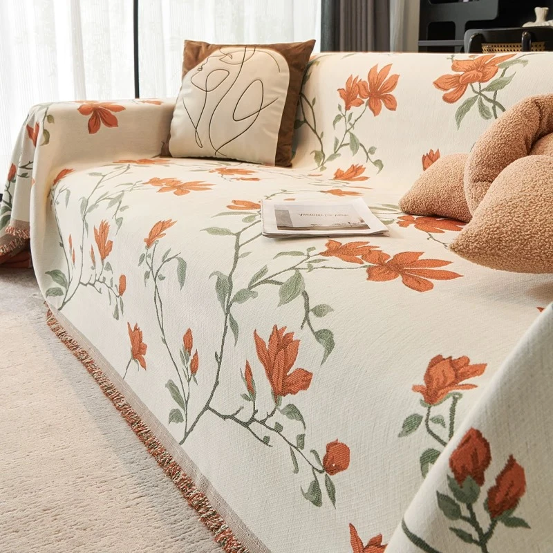 雪尼尔高级感沙发巾盖布加厚防滑四季通用万能全包沙发套罩沙发垫