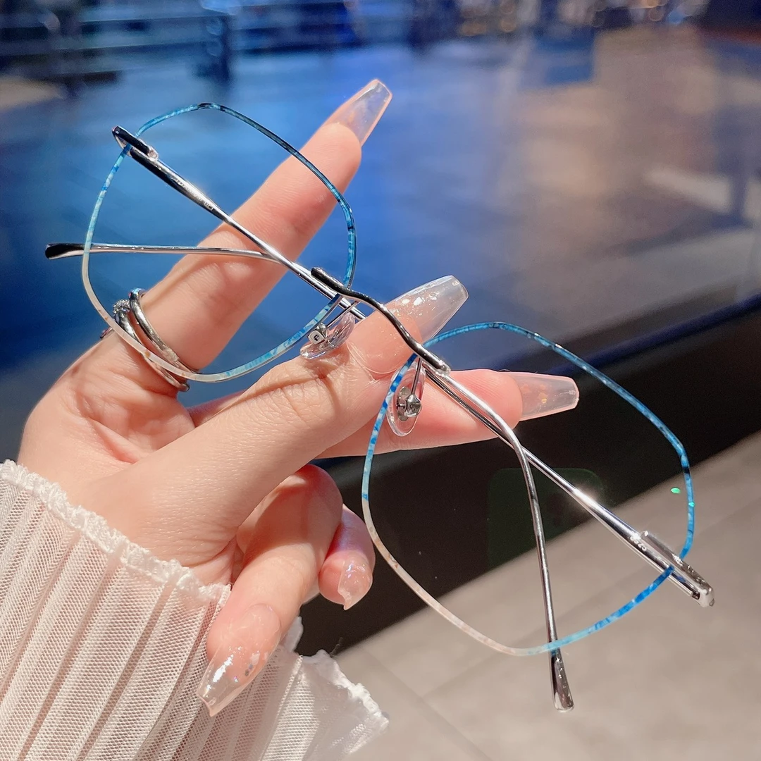 国风珐琅彩系列《后海》无边框纯钛设计师手作眼镜