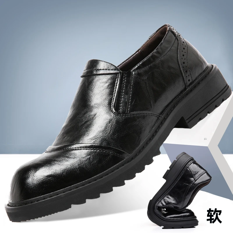 秋冬款男士专柜高档商务皮鞋英伦风乐福鞋百搭一脚蹬