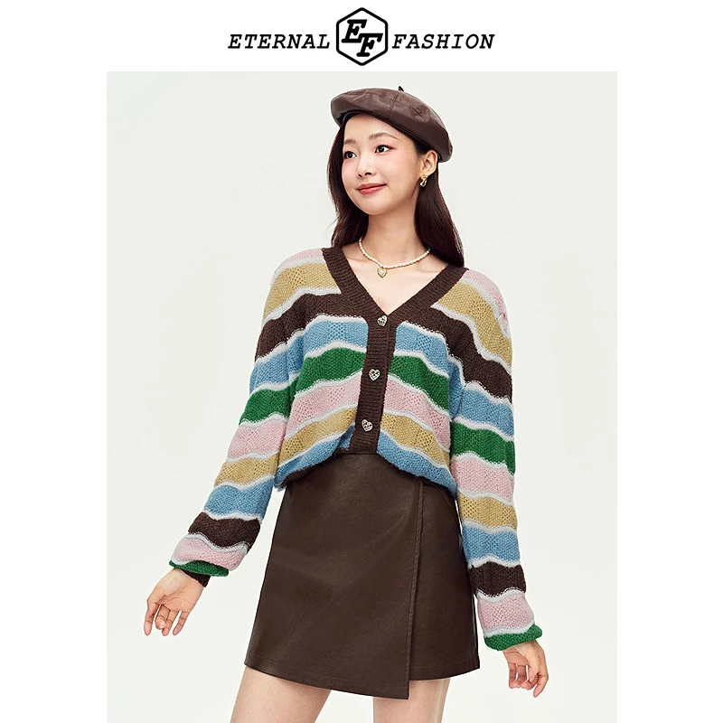 EF条纹开衫针织1050831017直播