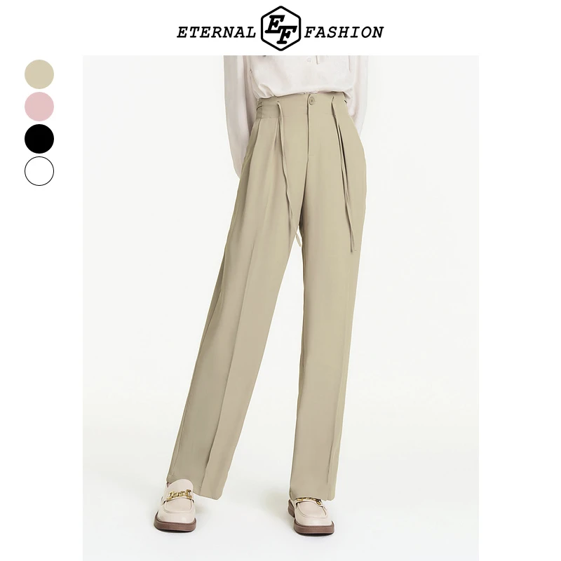 EF夏季休闲时尚宽松垂感直筒裤D4150421014
