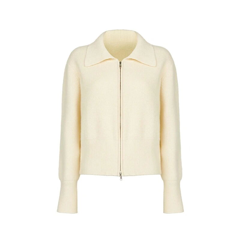 S·DEER圣迪奥秋季女装简约时尚休闲通勤百搭翻领长袖针织衫上衣