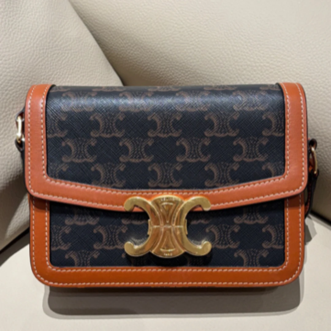 99新 Celine/思琳 老花凯旋门豆腐包小号