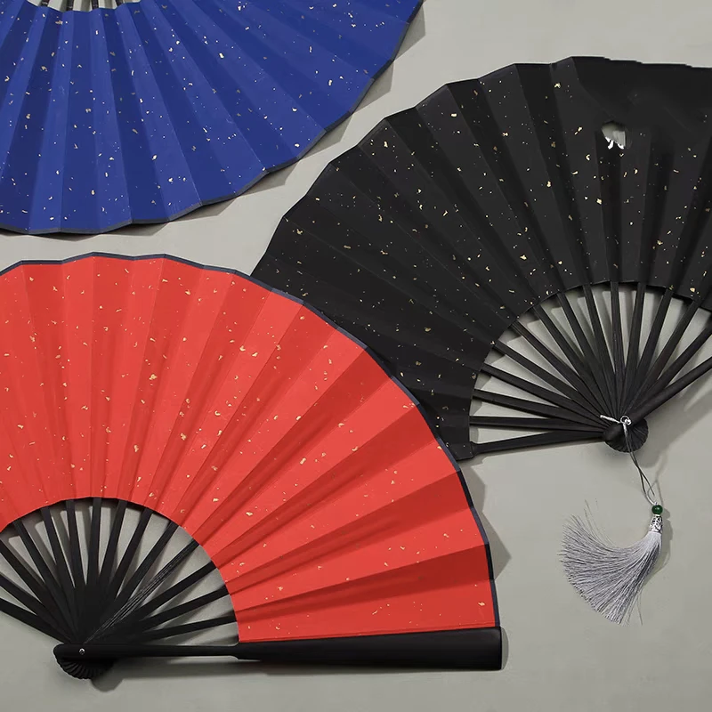 10寸蜡染彩色宣纸折扇一把不挑款