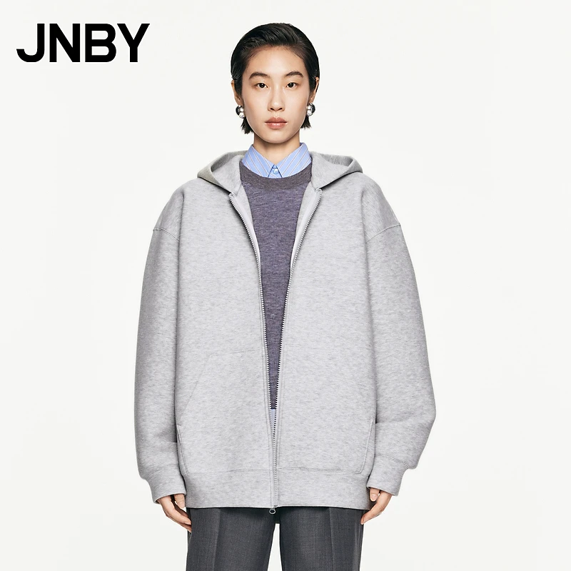 【商场同款】JNBY/江南布衣24秋新品卫衣宽松连帽开襟5O8410100