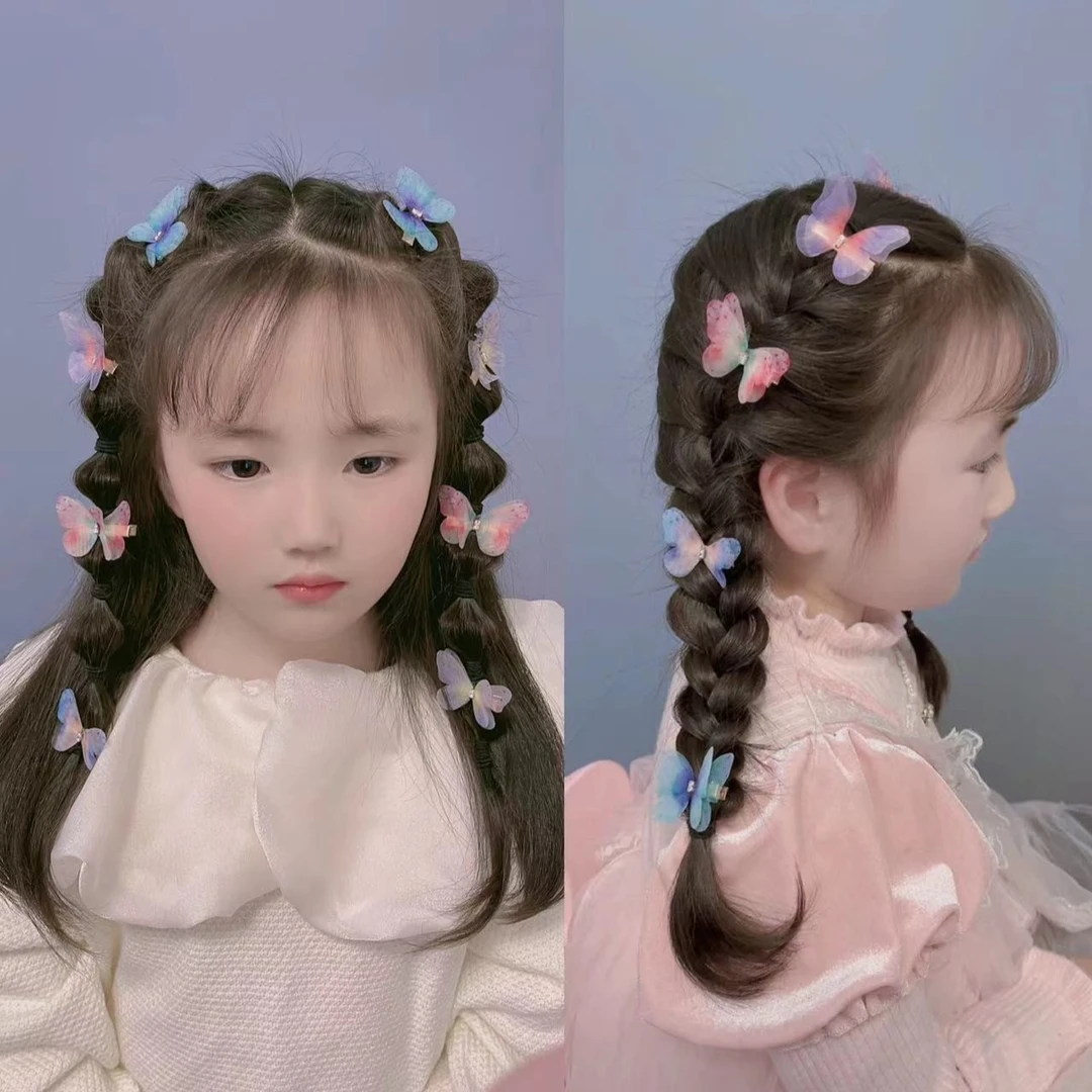 新款精品手工彩色儿童蝴蝶发夹超仙少女蝴蝶夹