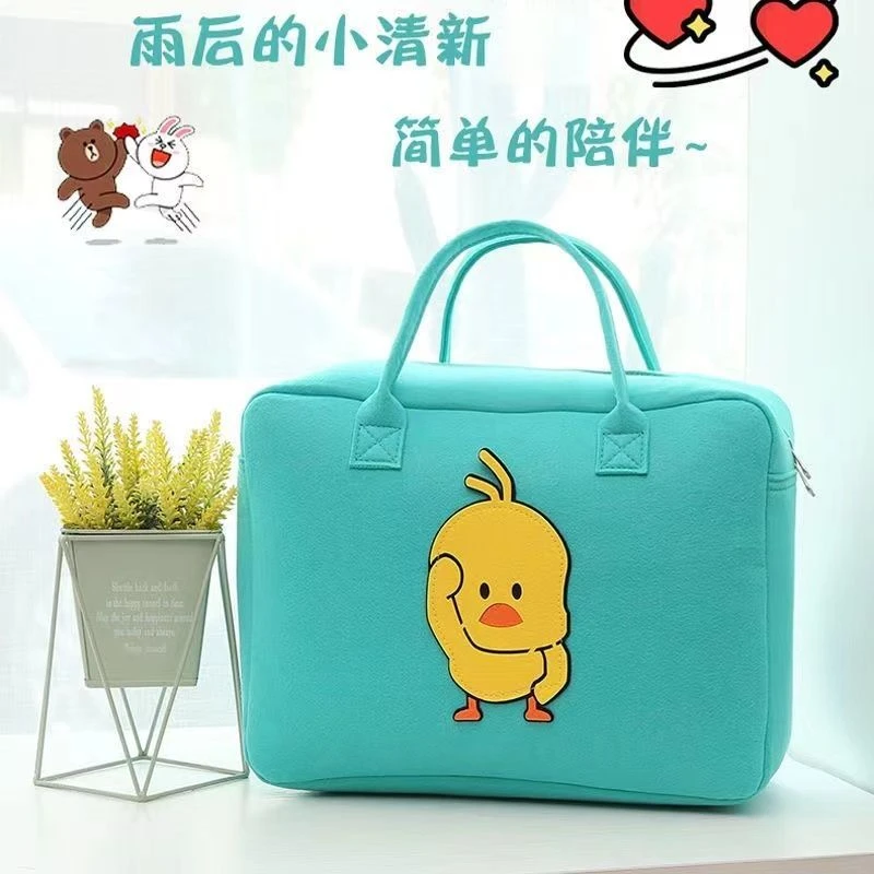 卡通旅行包包大容量毛毡手提包短途儿童行李袋便携收纳包女化