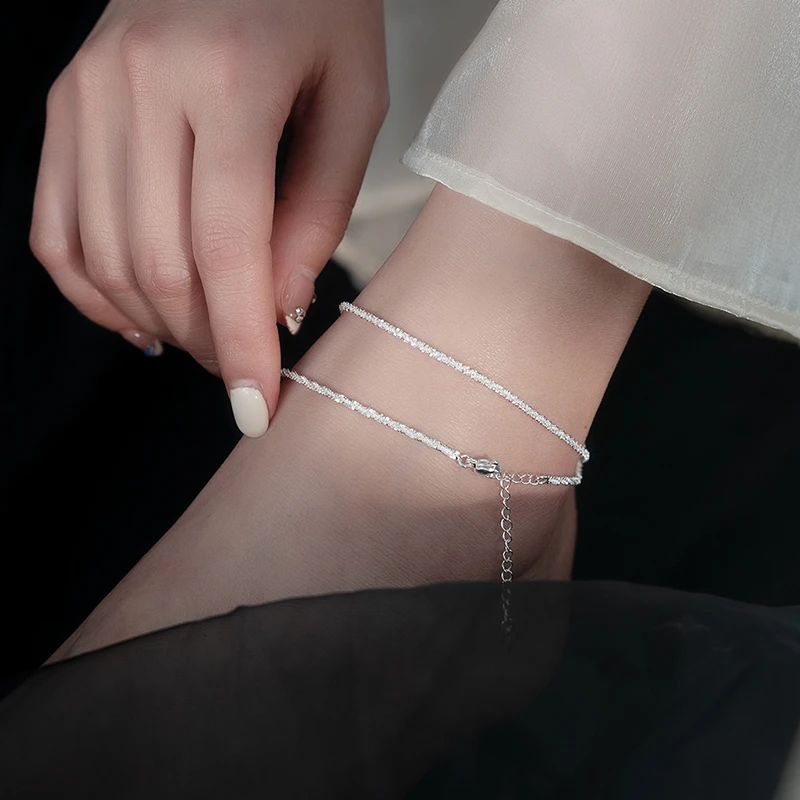 金美澳 铜合金脚链 波光足链女款2025新款爆款女士首饰品ins小众