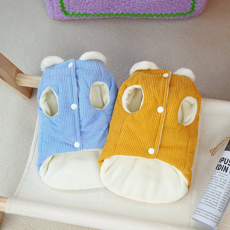 秋冬保暖宠物服装灯芯绒舒适棉衣狗狗衣服泰迪比熊贵宾幼犬衣服