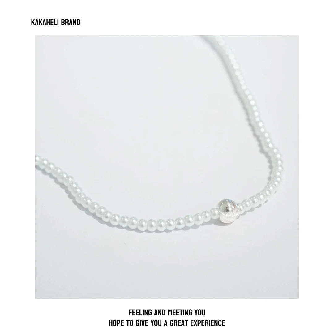 钛钢仿珍珠项链 气质轻奢时尚百搭小众简约坠链珠珠项链KK1067