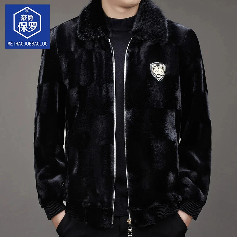 豪爵保罗冬季加绒潮流翻领男士舒适夹克休闲保暖商务上衣26812