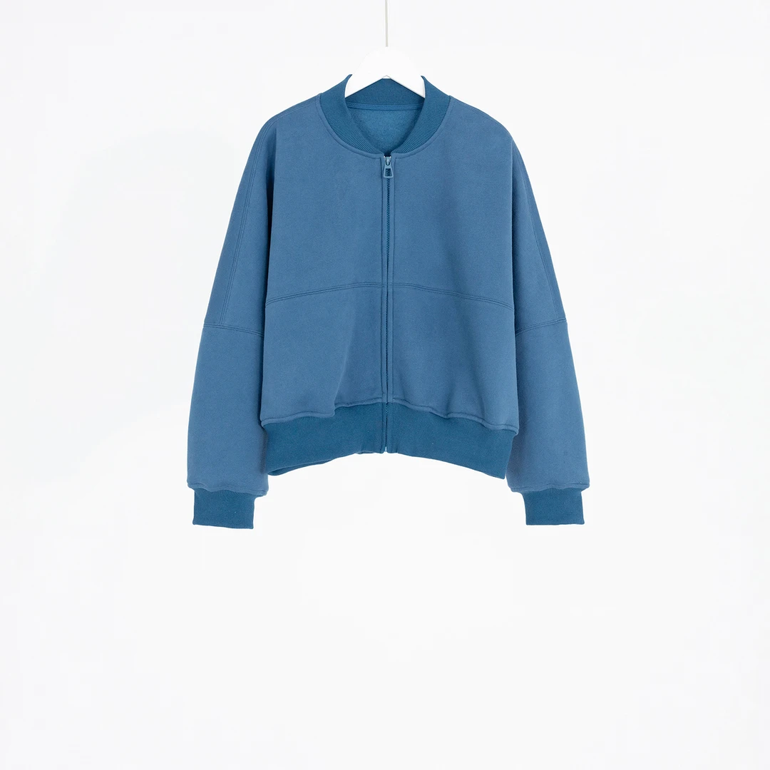 （几里）纯色百搭加绒气质休闲短外套 衣长54 胸围140 126221