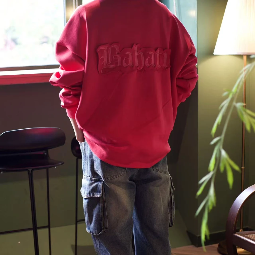 YFC 贴布刺绣重磅连帽卫衣 秋冬情侣百搭时尚休闲宽松高质量卫衣