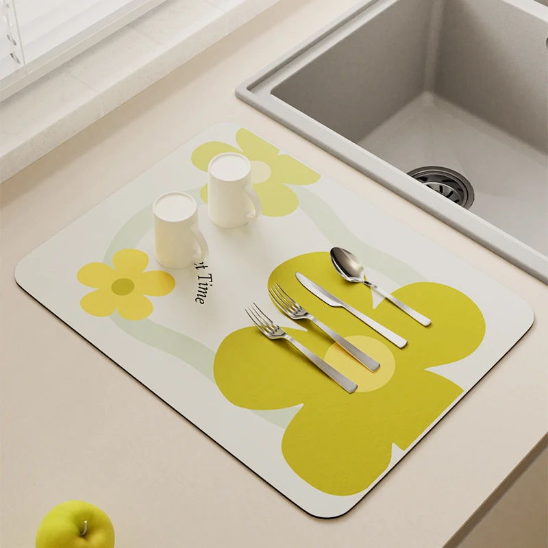 厨房沥水垫硅藻泥杯垫卫生间洗手洗漱台面吸水垫茶几吧餐桌子店