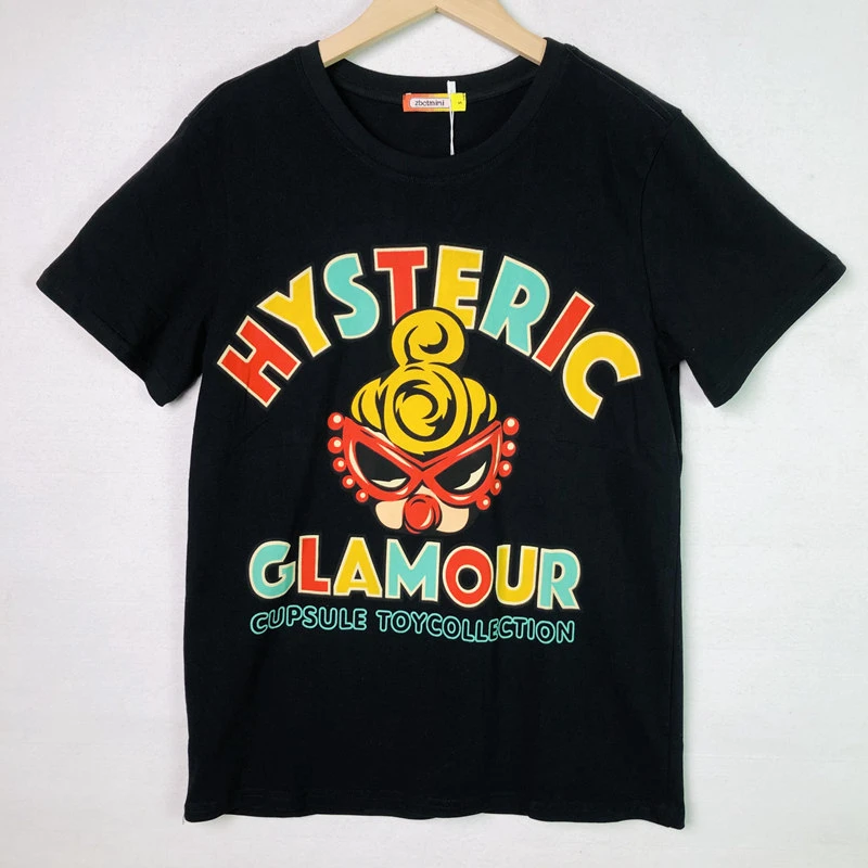 黄大头字母T恤黑色