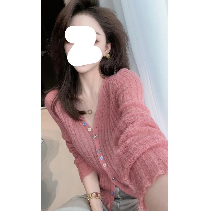 【可爱女人】马海毛2025年新款长袖针织开衫韩系设计感软糯上衣开衫