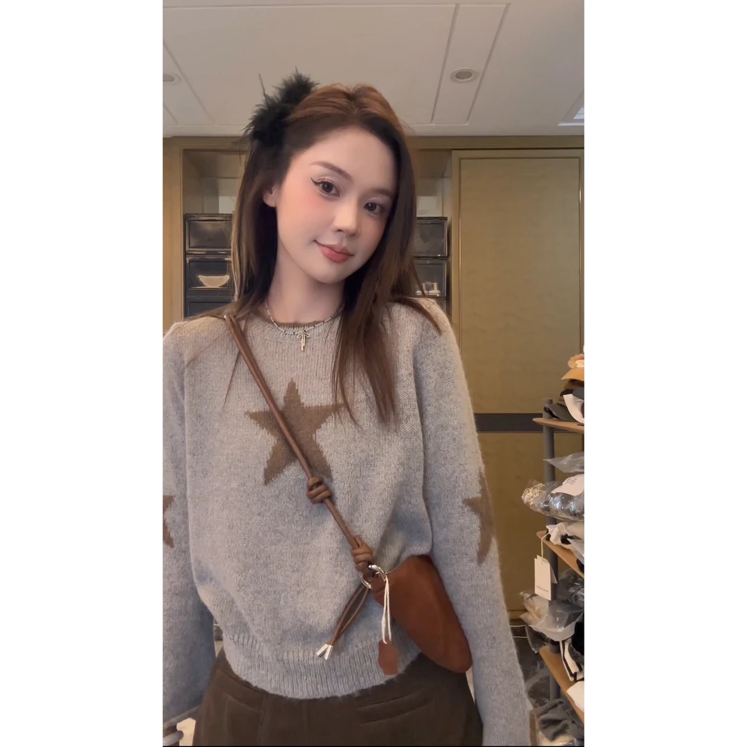 【星星毛衣】秋冬新款星星喇叭袖毛针织衫-MY608