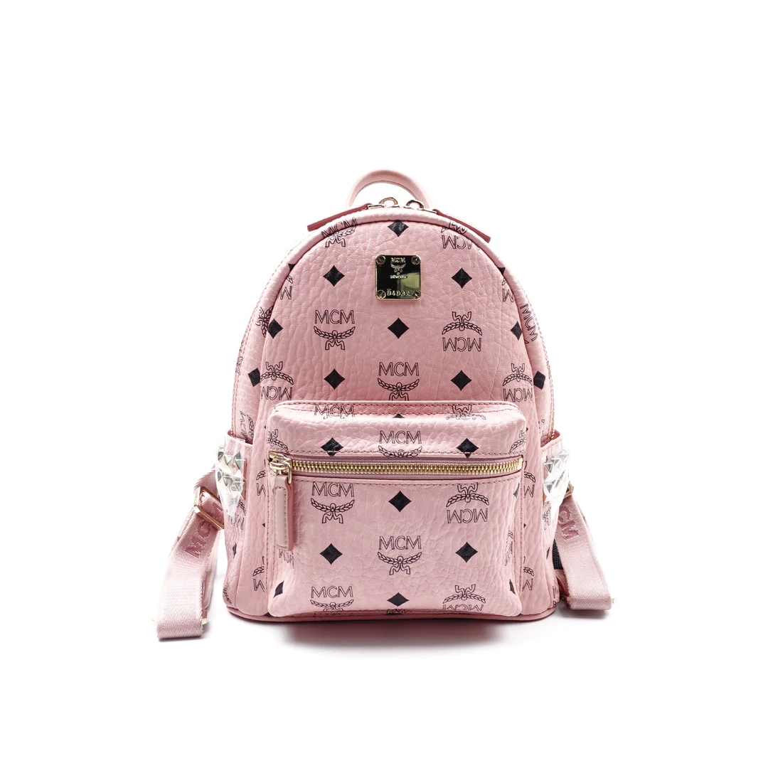 95新 MCM 粉色mini双肩包/LYJMJY0065