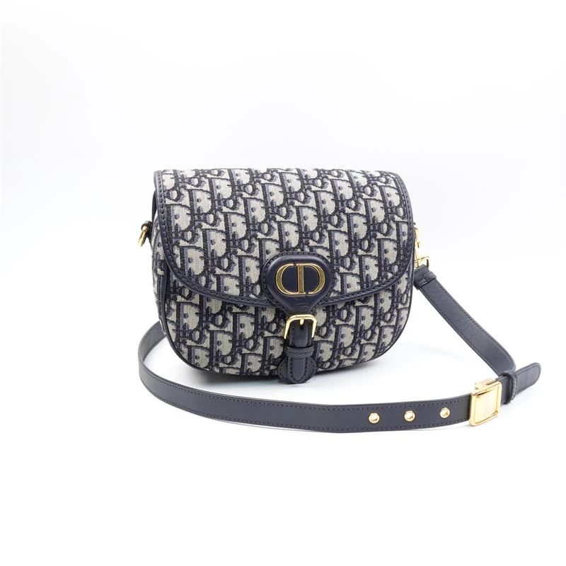 99新 DIOR/迪奥 迪奥 Bobby老花帆布金扣单肩包/T_ZY0000333543
