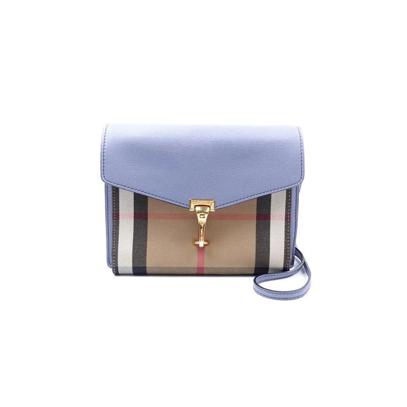 95新 BURBERRY/博柏利 经典格纹拼蓝单肩包/H_ZY0000399186
