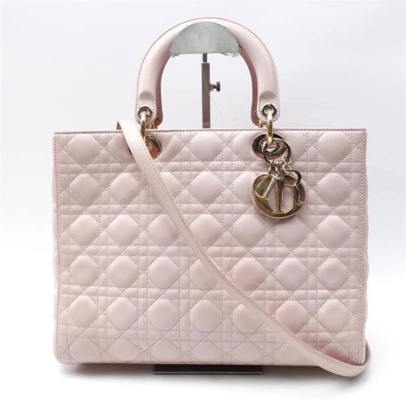 95新 DIOR/迪奥 粉色菱格金扣七格戴妃包/T_ZY0000360731