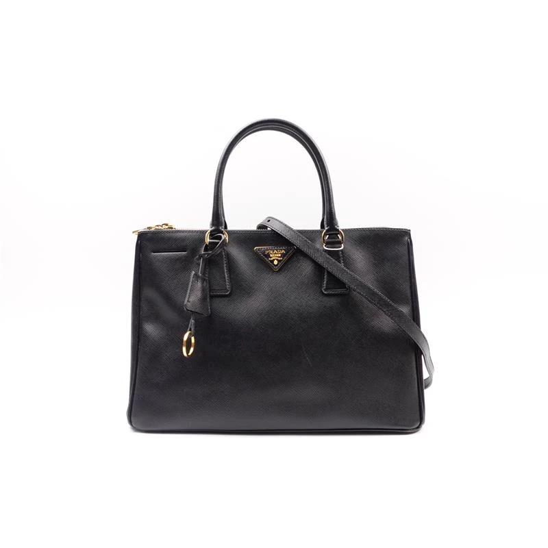 95新 Prada/普拉达 黑金十字纹手提单肩包T_ZY0000398429