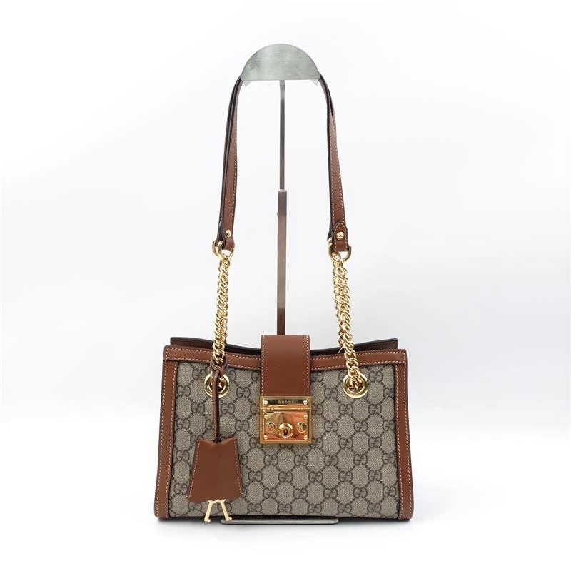 95新 GUCCI/古驰 古驰 Padlock老花拼棕单肩包 / H_ZY0000355946