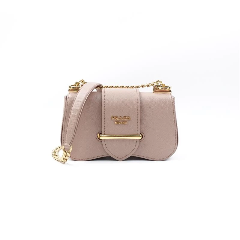 95新 Prada/普拉达 Sidonie奶茶色单肩包/H_ZY0000359844