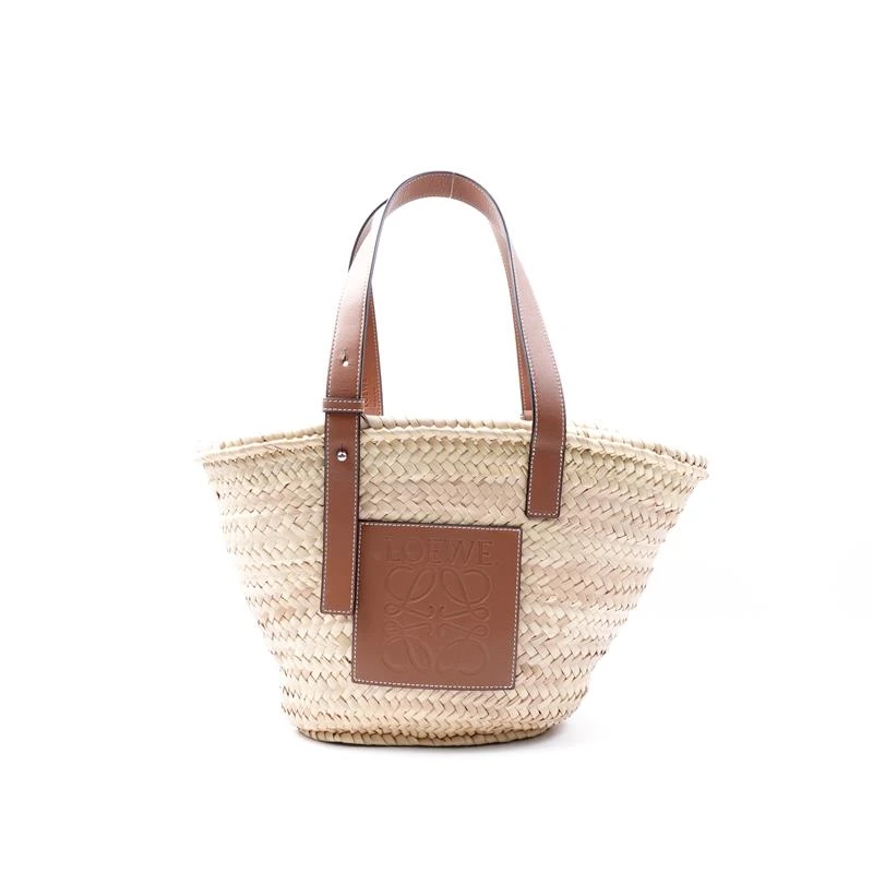 99新 LOEWE/罗意威 Basket草编卡其色单肩包T_ZY0000368797