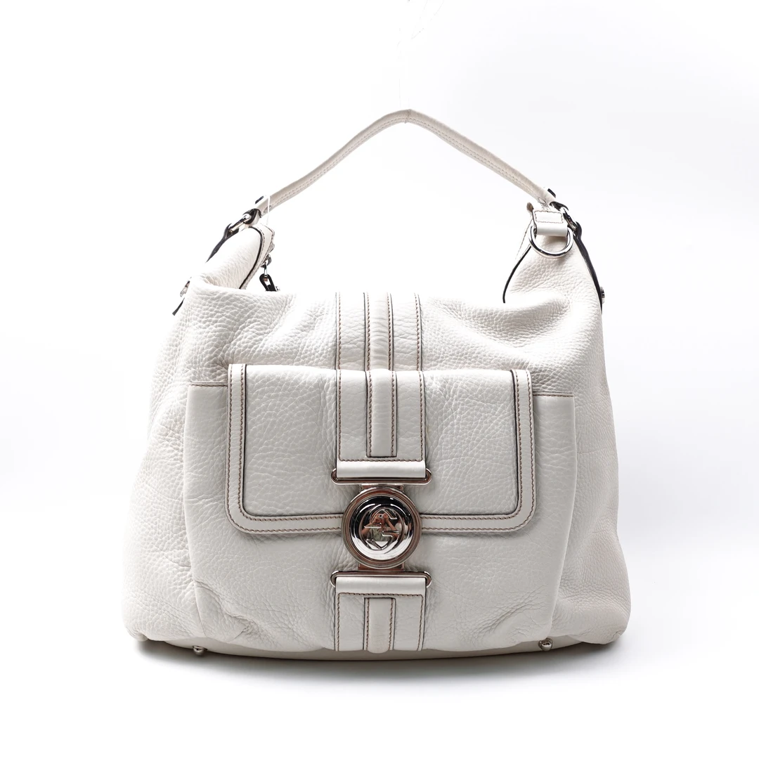 95新 GUCCI/古驰 白色双G手提包  CLKJMBG0033