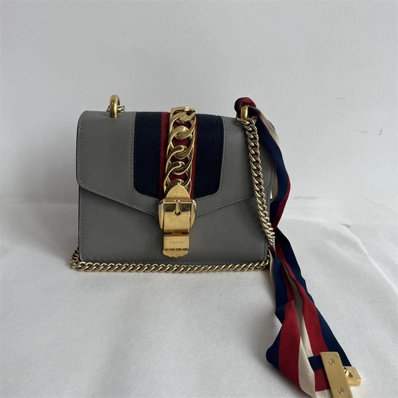 95新 GUCCI/古驰  灰色塞尔维亚单肩包/T_ZY0000204073