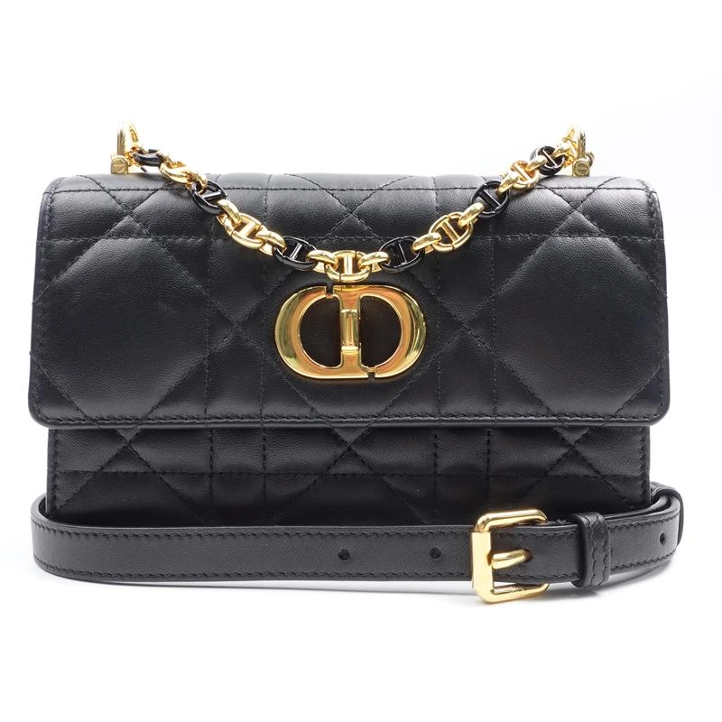 99新 DIOR/迪奥 迪奥lady黑金  单肩  斜挎包/T_ZY0000331070