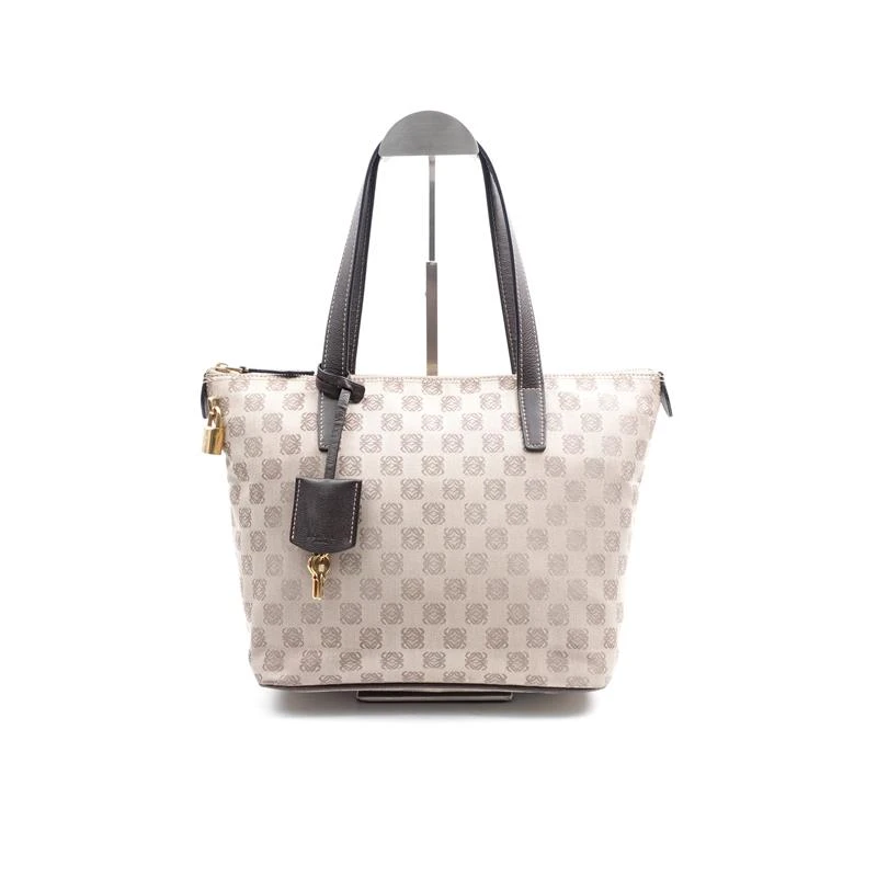 95新 LOEWE/罗意威 浅棕色拼深棕单肩包/H_ZY0000342816