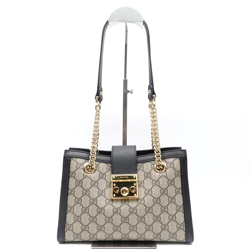 95新 GUCCI/古驰 老花拼黑金扣padlock小托特/T_JM0000169365