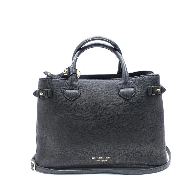 95新 BURBERRY/博柏利 中号 黑色拼格子单肩包T_ZY0000380221