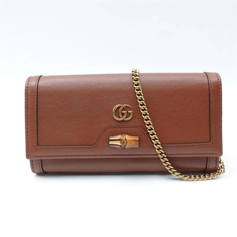 全新未使用 GUCCI/古驰 棕色竹节扣 斜挎包/T_ZY0000387500