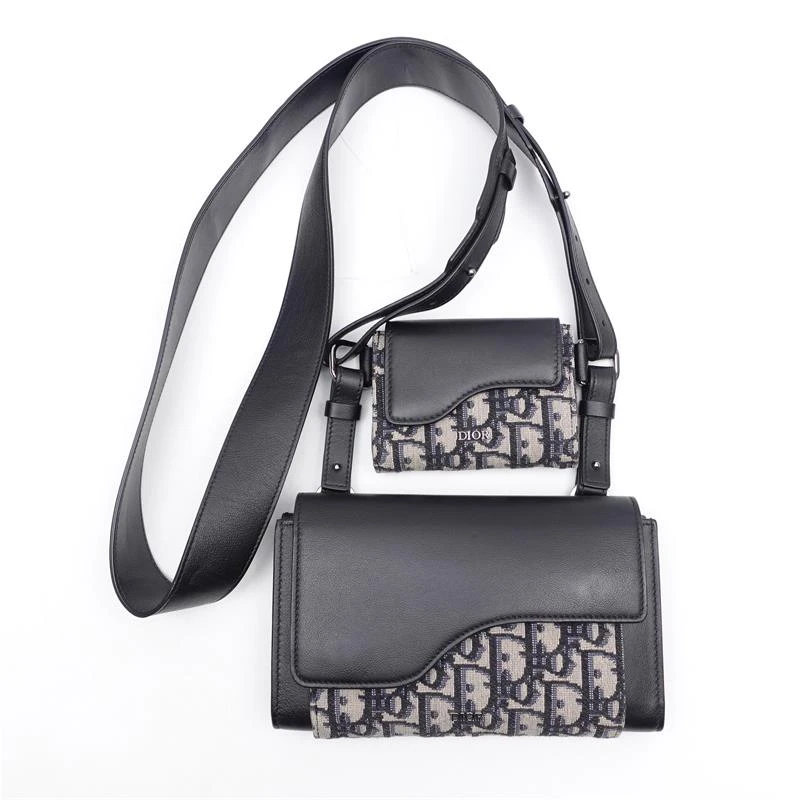 95新 DIOR/迪奥 迪奥蓝拼老花涂层帆布单肩包T_ZY0000275228