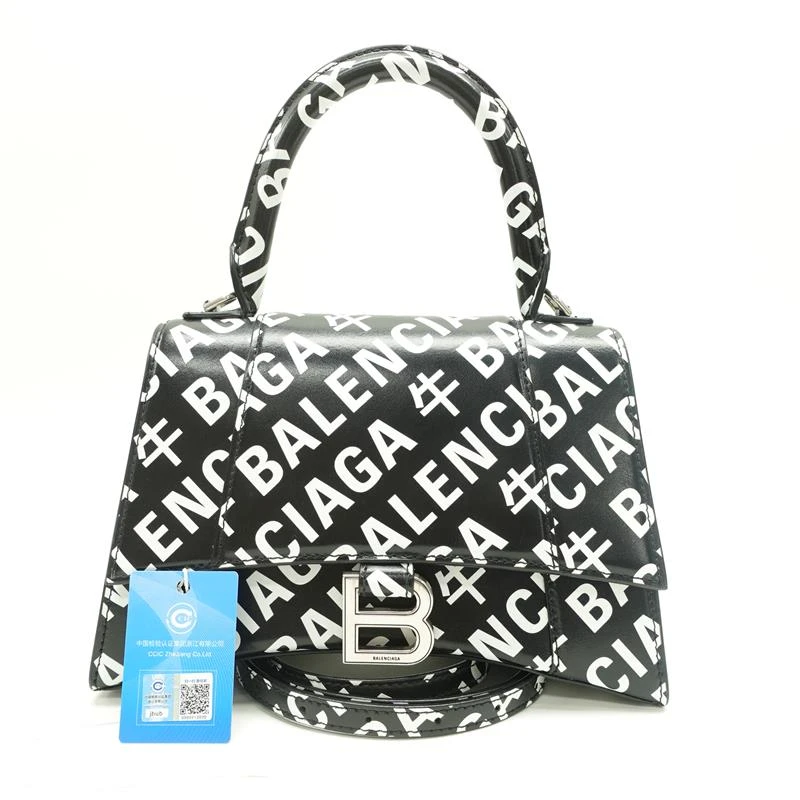 95新 Balenciaga/巴黎世家  白拼黑色 沙漏 单肩包T_ZY0000189394