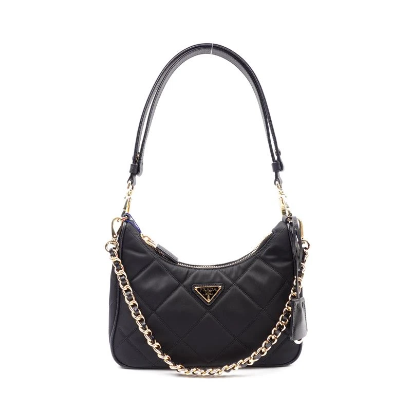 99新 Prada/普拉达 Prada Re-Edition 黑金 单肩包T_ZY0000392170