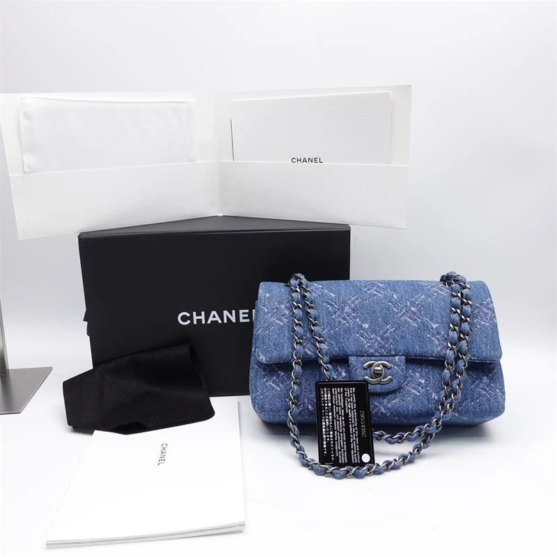 99新 Chanel/香奈儿  盛唐臻选 蓝色丹宁cf单肩包/T_ZY0000269775